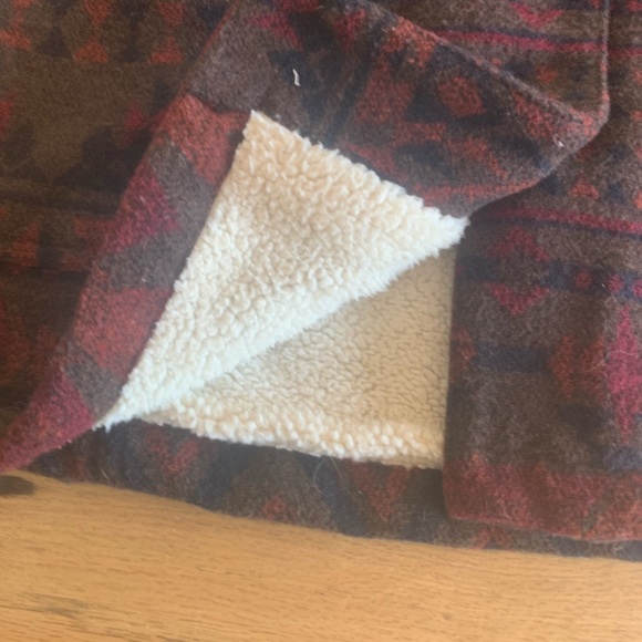 Weatherproof Vintage Aztec Sherpa Lined Jacket Coat Button Down Brown Women’s M - Picture 5 of 10
